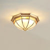 Dome Brass Flush Ceiling Lamp