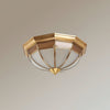 Dome Brass Flush Ceiling Lamp