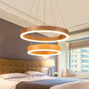 Double Ring Wooden Pendant Light