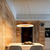 Double Ring Wooden Pendant Light