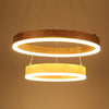 Double Ring Wooden Pendant Light