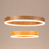 Double Ring Wooden Pendant Light