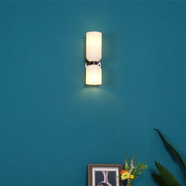 Modern Glass Wall Sconce with Brass or Black Finish for Bedroom and Hallway