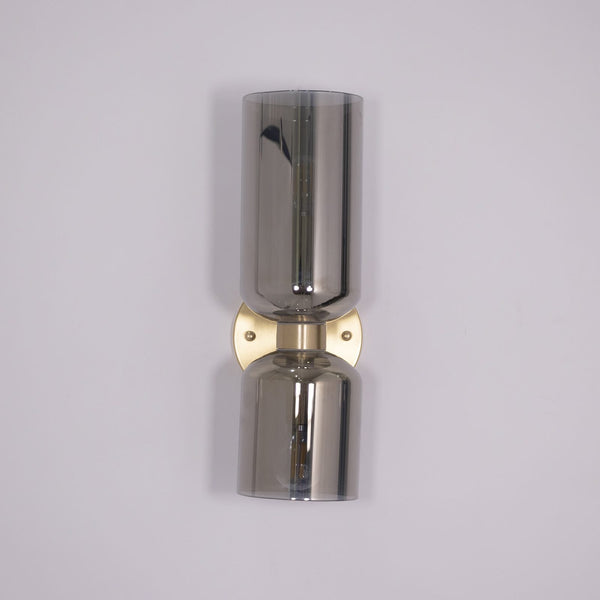 Modern Glass Wall Sconce with Brass or Black Finish for Bedroom and Hallway