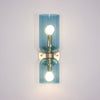 Modern Glass Wall Sconce with Brass or Black Finish for Bedroom and Hallway