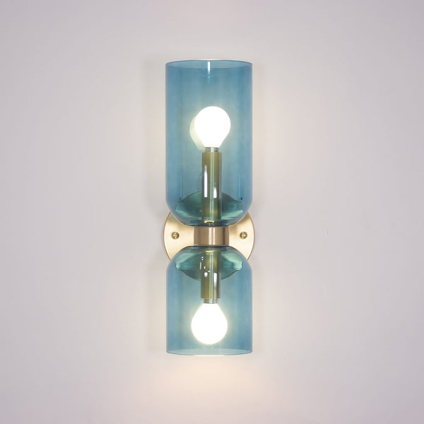 Modern Glass Wall Sconce with Brass or Black Finish for Bedroom and Hallway