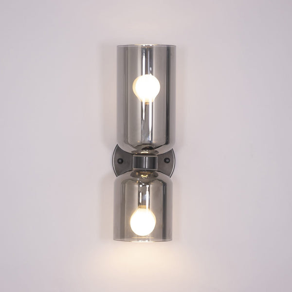 Modern Glass Wall Sconce with Brass or Black Finish for Bedroom and Hallway