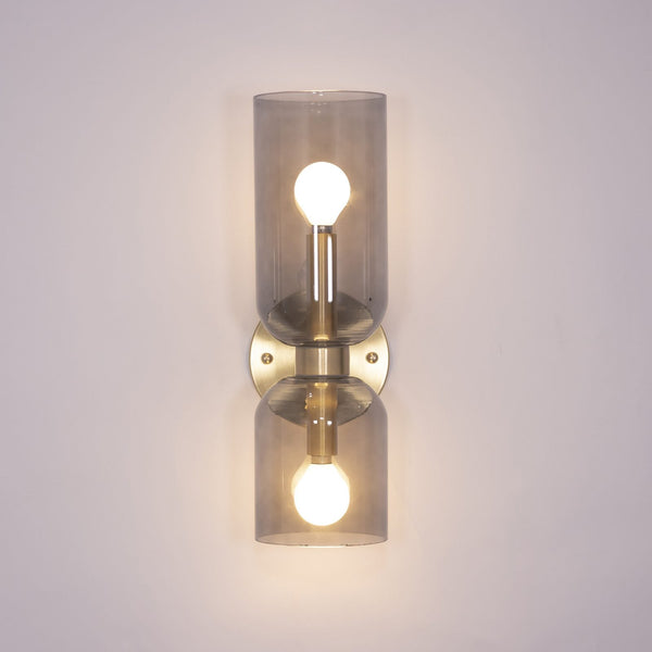 Modern Glass Wall Sconce with Brass or Black Finish for Bedroom and Hallway