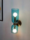Modern Glass Wall Sconce with Brass or Black Finish for Bedroom and Hallway
