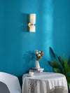 Modern Glass Wall Sconce with Brass or Black Finish for Bedroom and Hallway