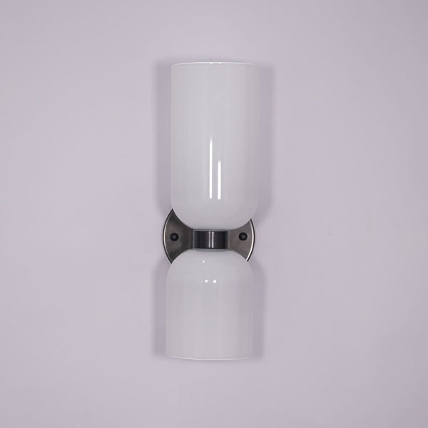 Modern Glass Wall Sconce with Brass or Black Finish for Bedroom and Hallway