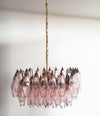 Elegant Murano Poliedri Pink Glass Chandelier