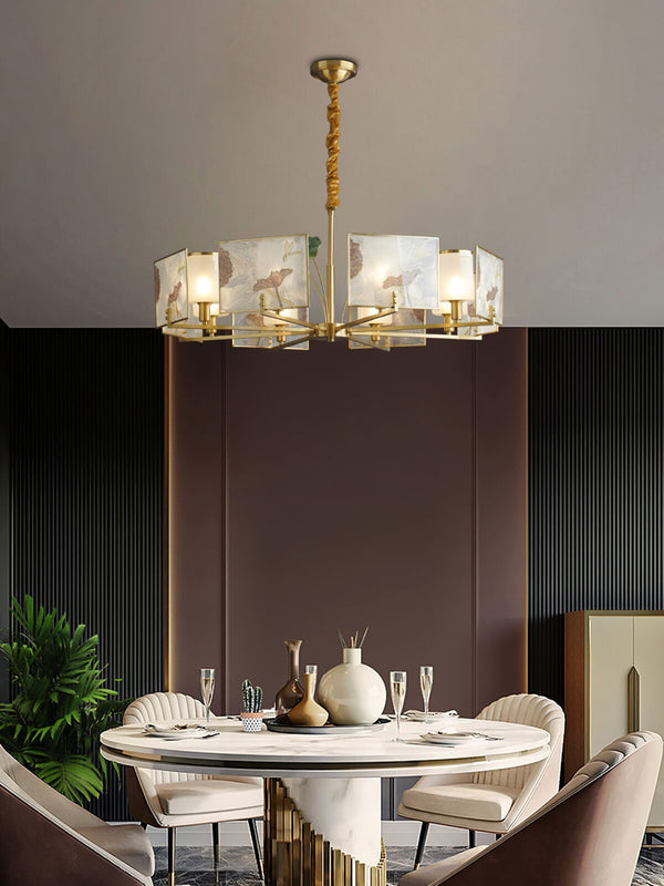 Enamel Lotus Chandelier