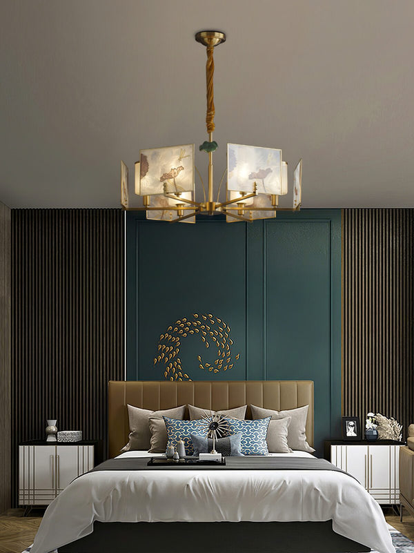 Enamel Lotus Chandelier
