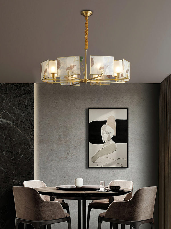 Enamel Lotus Chandelier