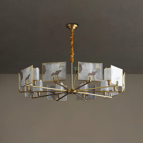 Enamel Lotus Chandelier