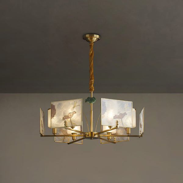 Enamel Lotus Chandelier
