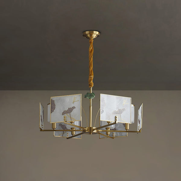 Enamel Lotus Chandelier