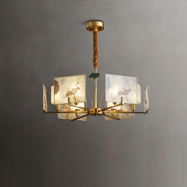 Enamel Lotus Chandelier