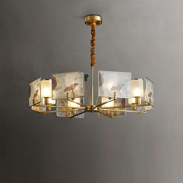 Enamel Lotus Chandelier