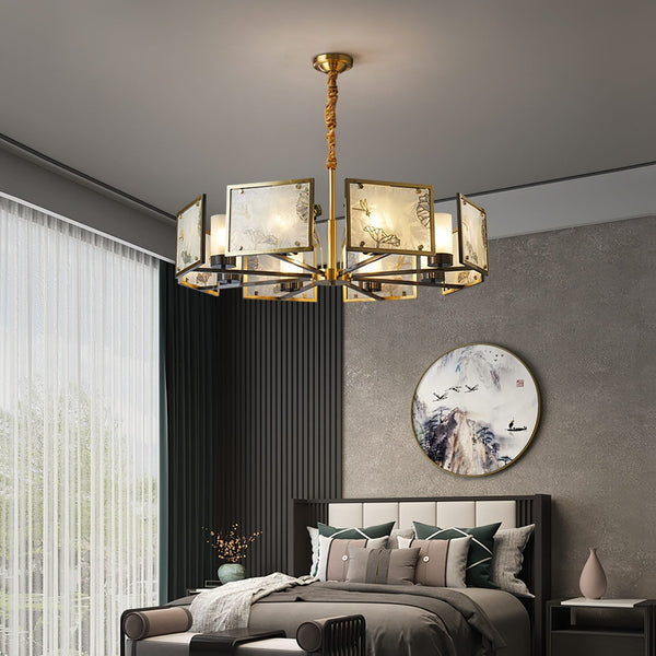 Enamel Lotus Chandelier
