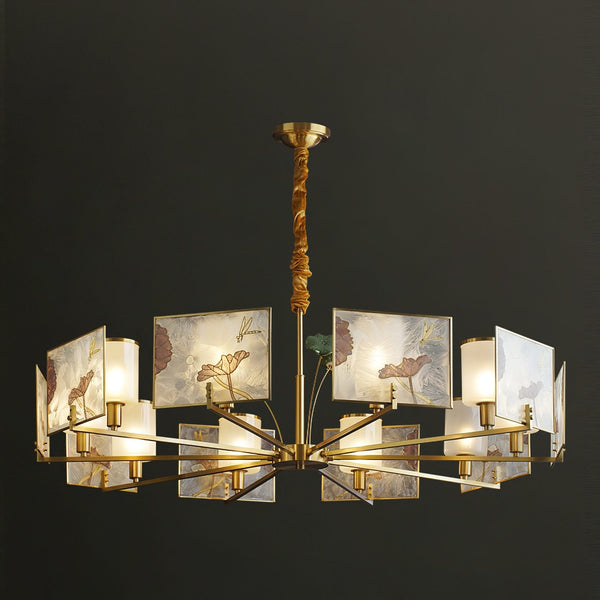 Enamel Lotus Chandelier