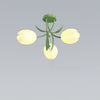 French Cream Orchid Ceiling Lamp
