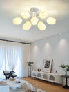French Cream Orchid Ceiling Lamp