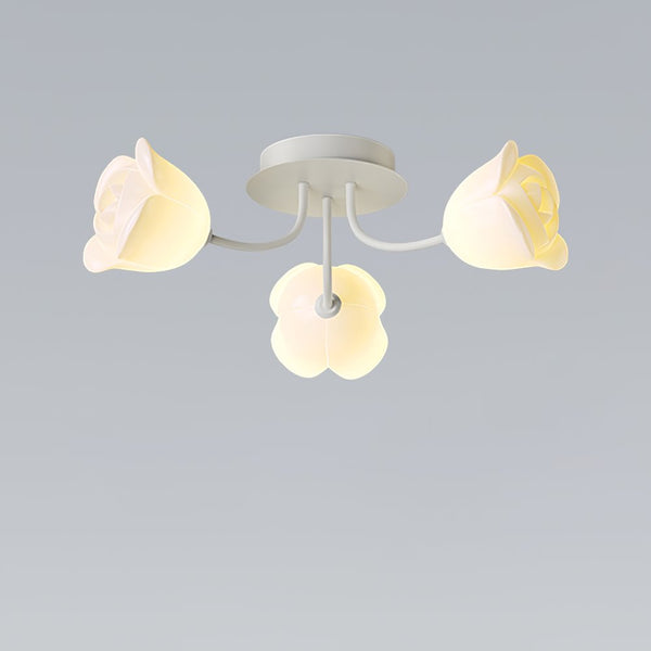 French Romantic Rose Ceiling Lamp
