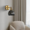 art deco lotus glass wall sconce