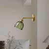 art deco lotus glass wall sconce