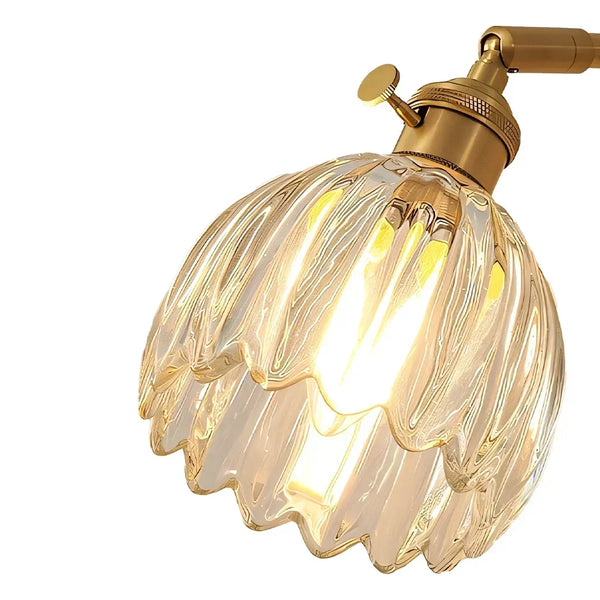 art deco lotus glass wall sconce