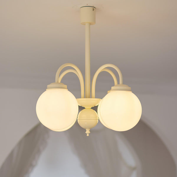 Cream Glass Sphere Chandelier