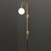 Globe Brass Plug In Wall Sconce