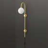 Globe Brass Plug In Wall Sconce