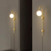 Globe Brass Plug In Wall Sconce
