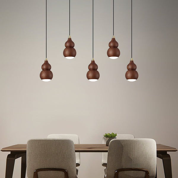 Wooden Gourd Pendant Lamp