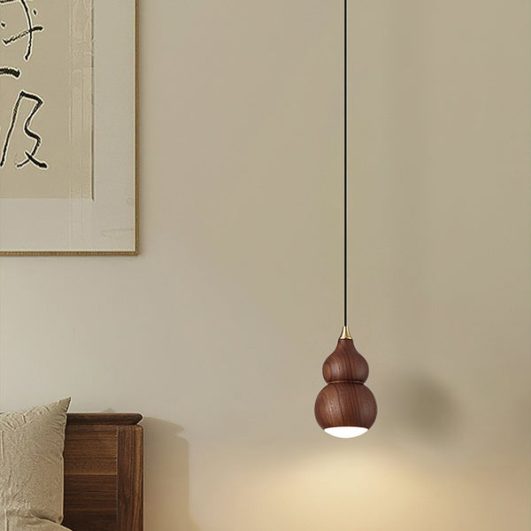 Wooden Gourd Pendant Lamp