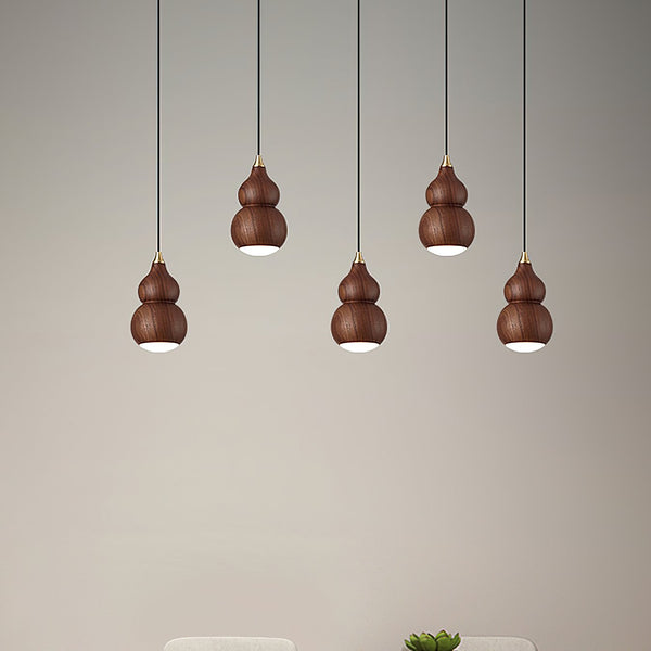 Wooden Gourd Pendant Lamp