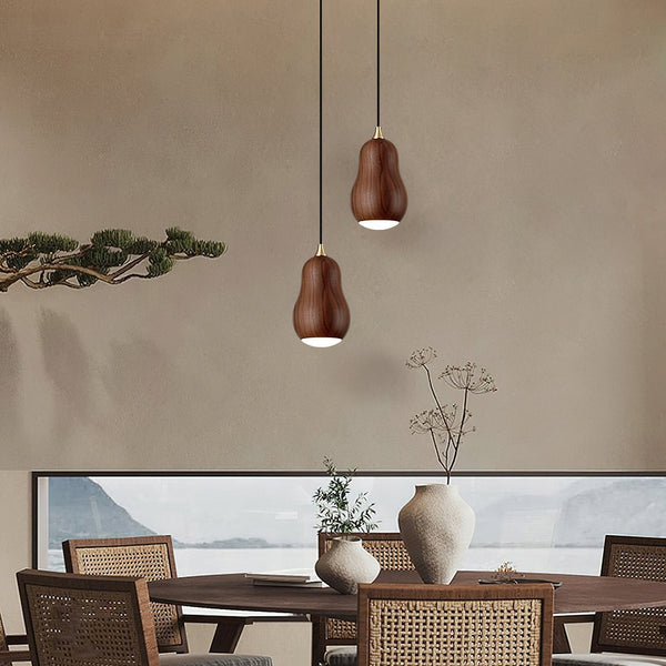 Wooden Gourd Pendant Lamp