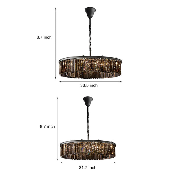 Round Metal Crystal Chandelier Ha084687