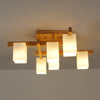 Japanese Square Wooden Art Ceiling Lamp