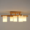Japanese Square Wooden Art Ceiling Lamp