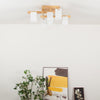 Japanese Square Wooden Art Ceiling Lamp