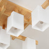Japanese Square Wooden Art Ceiling Lamp