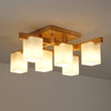 Japanese Square Wooden Art Ceiling Lamp