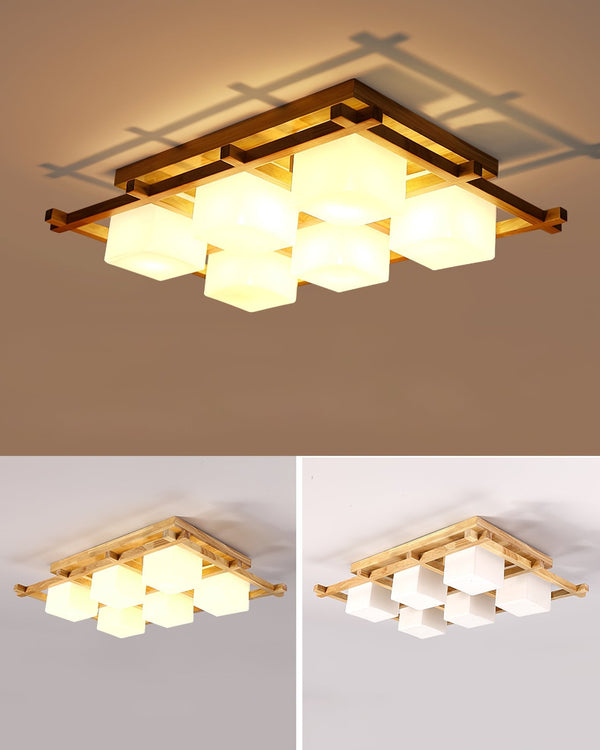 Japanese Style Lattice Ceiling Lamp