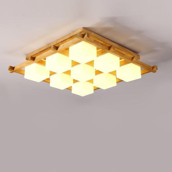 Japanese Style Lattice Ceiling Lamp