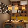 Japanese Wooden Bird Cage Pendant Light