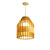 Japanese Wooden Bird Cage Pendant Light